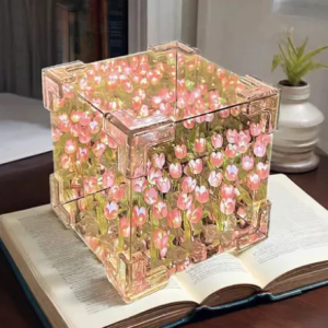 Alternative view of Đèn Ngủ LED Hoa Tulip Để Bàn Kích Thước 12x12cm Tráng Gương Handmade Quà Tặng Sinh Nhật – MADORA DECOR
