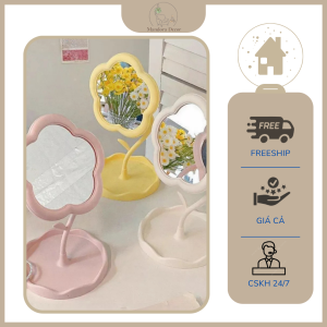 Gương Decor Để Bàn Hình Bông Hoa, Gương Trang Điểm Xinh Xắn Các Màu - QH