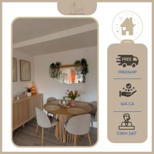 Bộ bàn ăn bằng gỗ hình tròn, bàn cafe hình tròn, bàn trà, bàn trang trí hình tròn