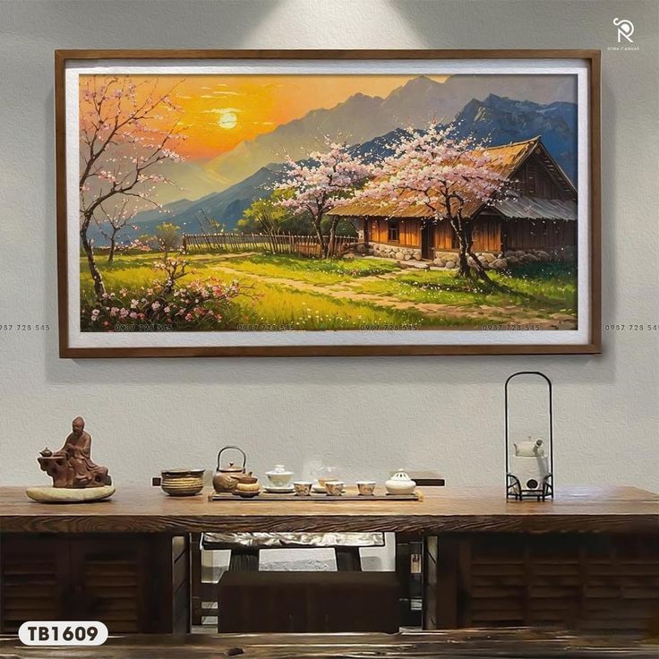 Tranh Sơn Dầu Làng Quê, Tranh Decor, Tranh Canvas Treo Tường Trang Trí Phòng Khách, Nhà Hàng, Coffee - Ảnh 5