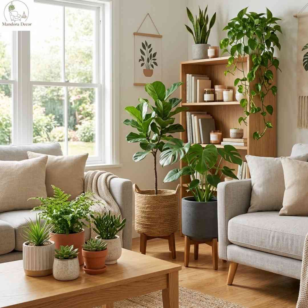 Chậu cây decor trong nhà tạo không gian xanh