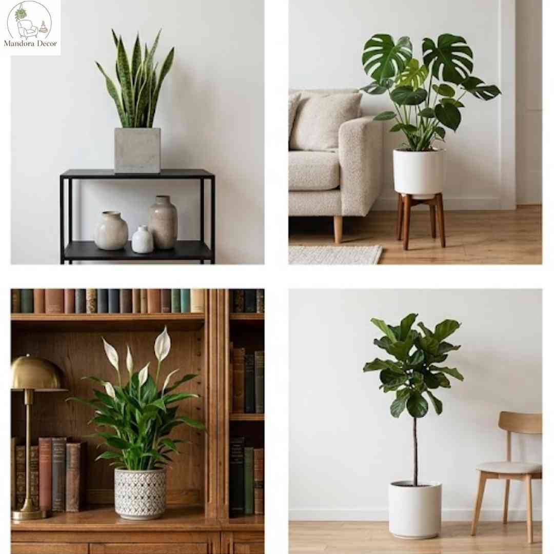 Chậu cây decor phòng khách nhiều kiểu dáng